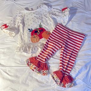 Ruffle Butts Fall Pumpkin Outfit (NWOT)
